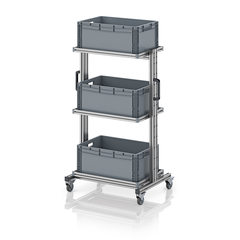 AUER Packaging Wózki systemowe do pojemników Euro 60 x 40 wysokość 134 cm bez wyciągu EG SW 134-1 6427